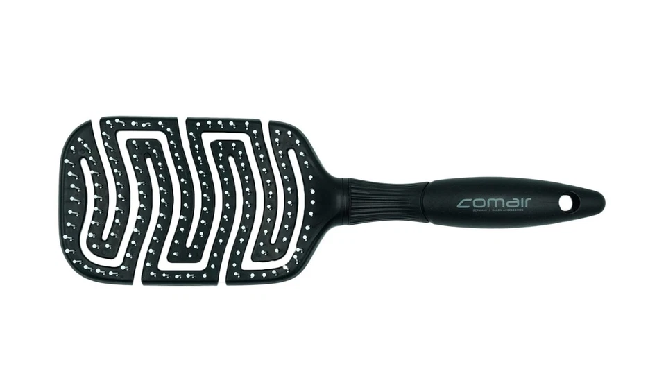 Comair Flex T L Noir Flexible Wellenbürste Nylonstifte Avec Loupe - Photo 1/1