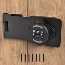 Keyless 3-Digit Combination Lock Twist Knob Hasp Latch with Password Glow...
