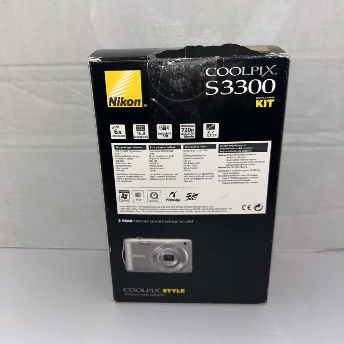 Nikon COOLPIX S3300 16.0 MP Digital Camera - Silver for sale