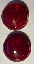 2- 1941 Plymouthdodge Red Domed Glass Tail Light Lens Glo-brite 368-rat Hot Rod