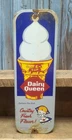 Vintage Dairy Queen Ice Cream Cone Porcelain Metal Door Push Plate Sign