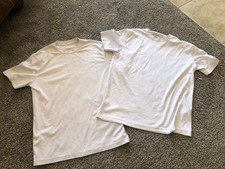 Youth Boys Short Sleeve Ballet shirt - White - Set Of 2 Medium. Z