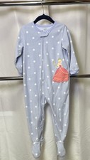 Carters Girls 1 Piece Footed Sleeper Zip Up Fleece Pajama Purple princess 2T