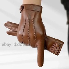 Winter Men's Motorcycle Gloves Outdoor Bicycle Black Brown Genuine Sheepskin