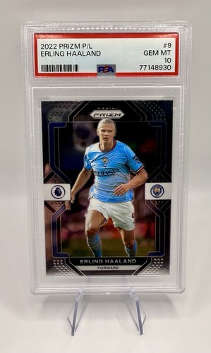 2022 Panini Prizm Premier League Erling Haaland #9 Man City PSA 10 GEM MINT