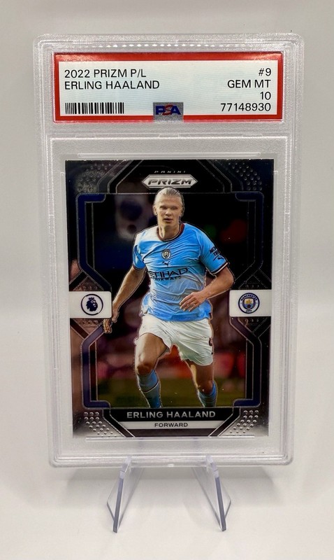 2022 Panini Prizm Premier League Erling Haaland #9 Man City PSA 10 GEM MINT