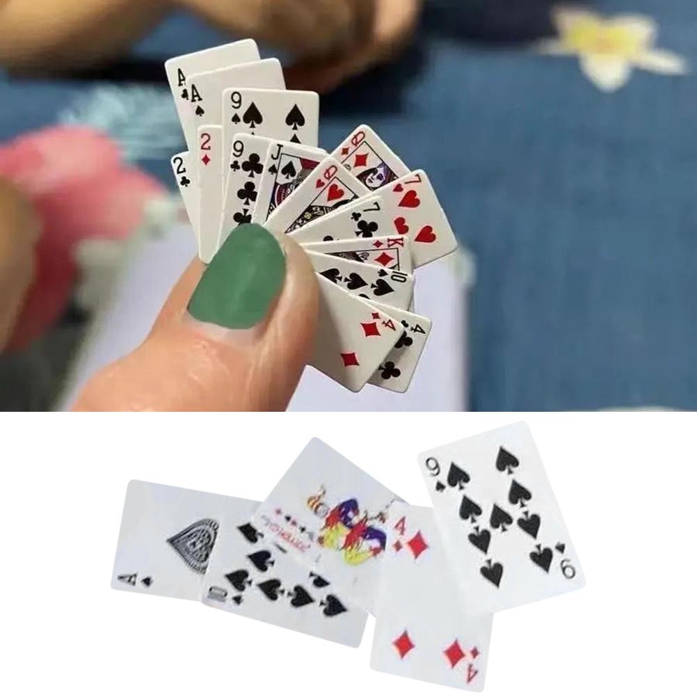 Mini Playing Cards 54 Cards Travel Poker Game Set For Home Decor Table Games New