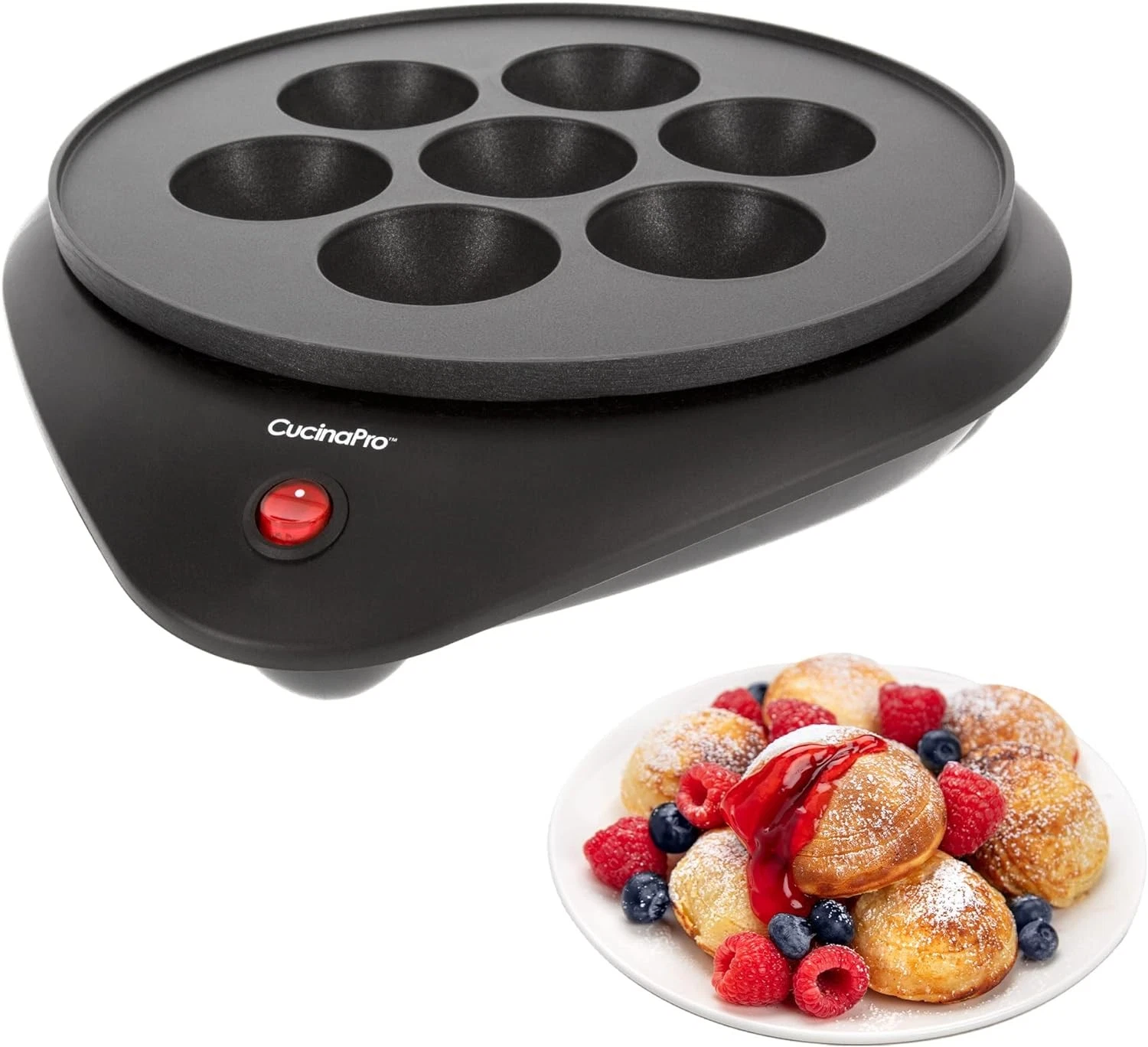 Ebelskiver Maker Electric Non stick Baker for Making Takoyaki, Ebelskiver or