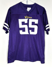 Minnesota Vikings Youth XL 18/20 Jersey Football Barr 55 NFL Team Apparel Purple