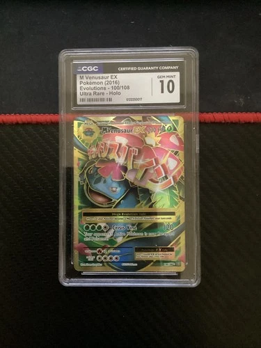 M Venusaur ex Full Art Holo Ultra Rare  100/108 XY Evolutions CGC 10