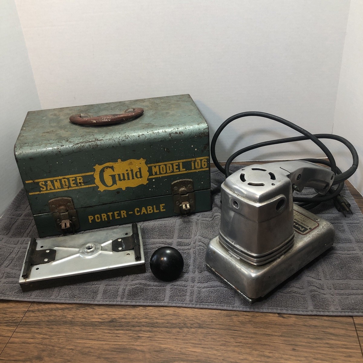 Vtg 50s PORTER CABLE 106B Heavy Duty Finishing Sander Works Tested