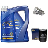 MotoröL Filter Set 10W-40 API SN/CH-4 6 Liter + Schraube FüR Audi A4 Avant RS4
