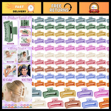 100 Pcs Hair Claw Clips Bulk for Women, 3.4'' Frosted Color, Durable  Stylish