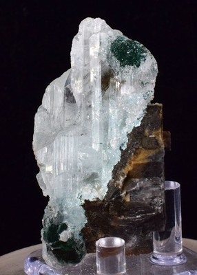 6cms GEM ATACAMITE INSIDE SELENITE CRYSTAL CHRYSOCOLLA LILY MINE PERU DB453
