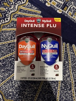 DAYQUIL & NYQUIL MAX STRENGTH COLD AND FLU SEVERE 12OZ EACH [2 PACK] Exp 06/26