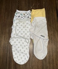 SwaddleMe SM/MD Cotton Swaddle Wrap Set 4-Piece Multicolor Mixed Patterns