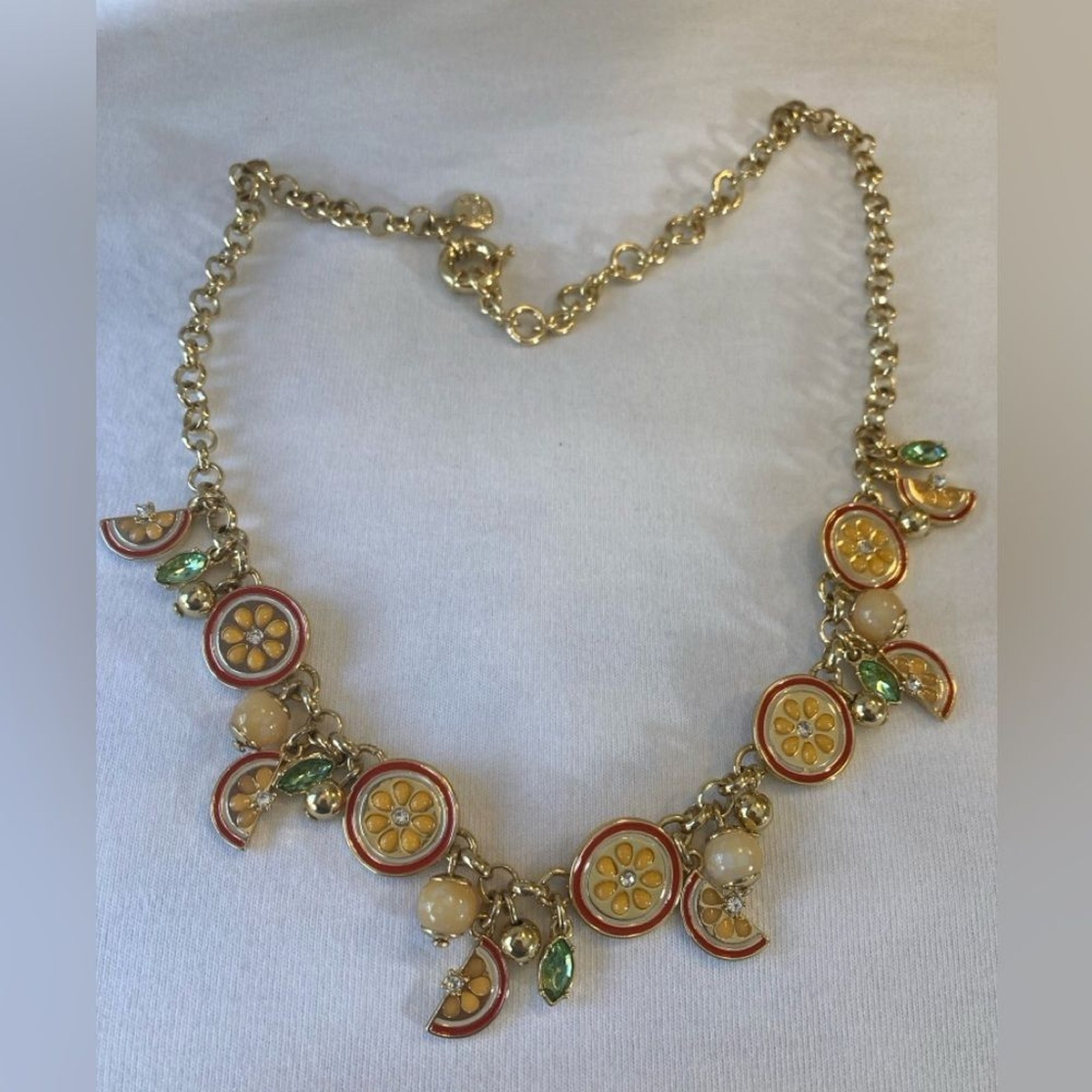 Talbots Lemon Lime Spring Summertime Dangle Bib N… - image 2