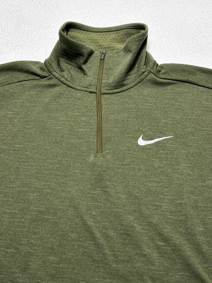 Nike Running Womens Therma Sphere Element 1/4 Zip Heather Green Small 928753 - Image 2 of 4