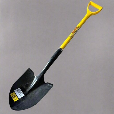 PLUMB-PRO Handle Round Point Super Shovel 27'' D, Yellow & Black 326