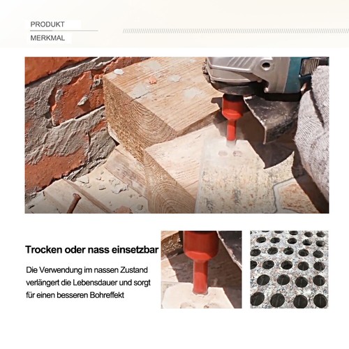 Diamantbohrer 1-teilige Kernbohrer für Granit-Marmor-Keramik M14 Gewindelochsäge - Picture 4 of 21