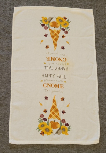 Happy Fall from Our GNOME to Yours 100% Cotton Terry Cloth Kitchen Dish Towel - Picture 2 of 11