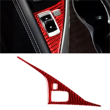 Red Carbon Fiber Gear Shift Drive Panel Cover Trim For Infiniti Q50 Q60 2014-19