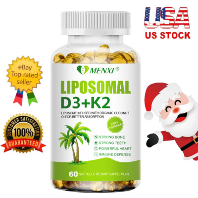 Liposomal Vitamin D3 5000 IU K2 MK7 100 Mcg - High Absorption D3 K2 Supplement