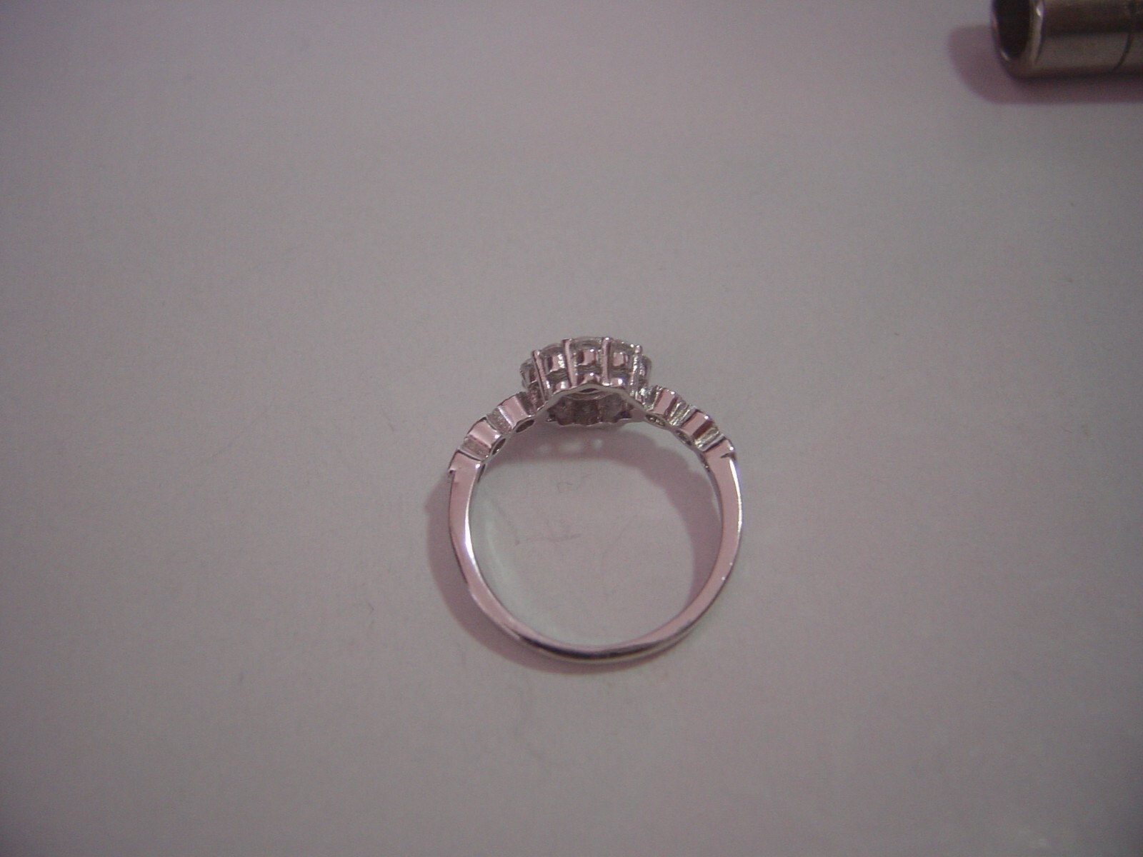 BEAUTIFUL SOLID SILVER RING-SUPERB PURPLE & WHITE… - image 2