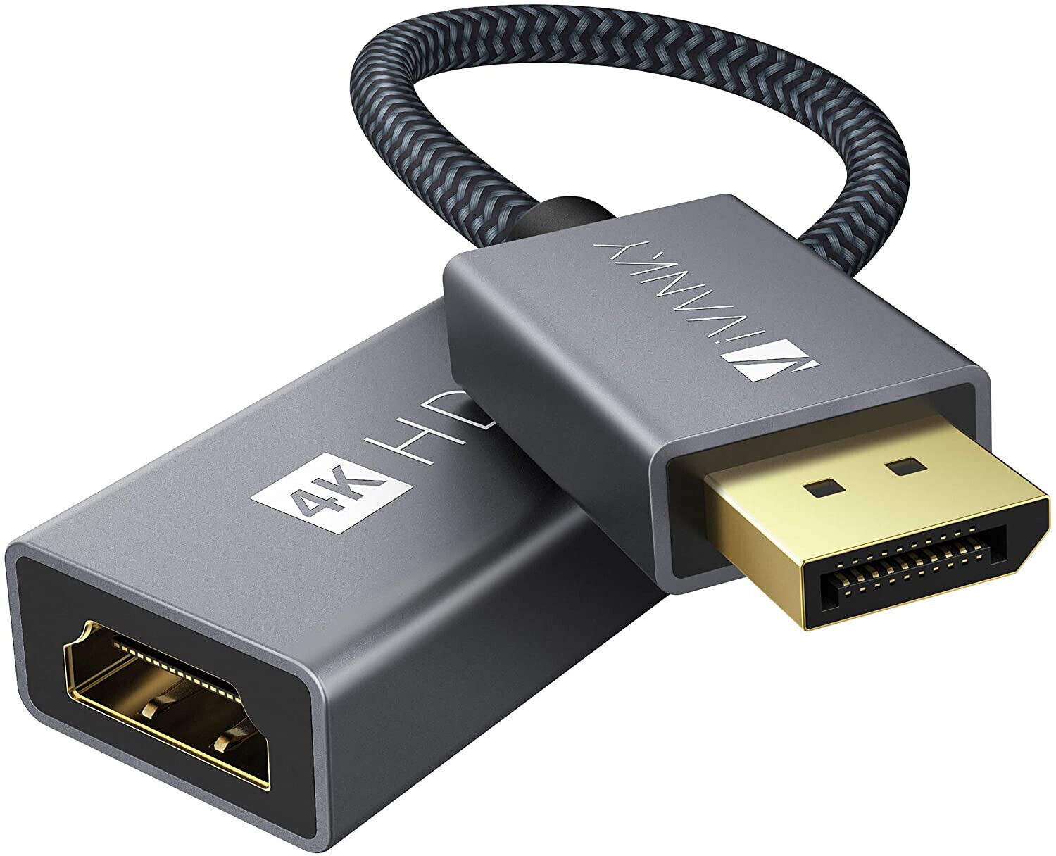 IVANKY 0,2m DisplayPort auf HDMI Kabel Adapter Konverter für 4K UHD PC Monitor