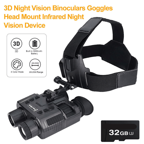 NV8000 3D Infrared Head Mounted Binoculars Night Vision Goggles 4X Zoom 1080P - Picture 29 of 29