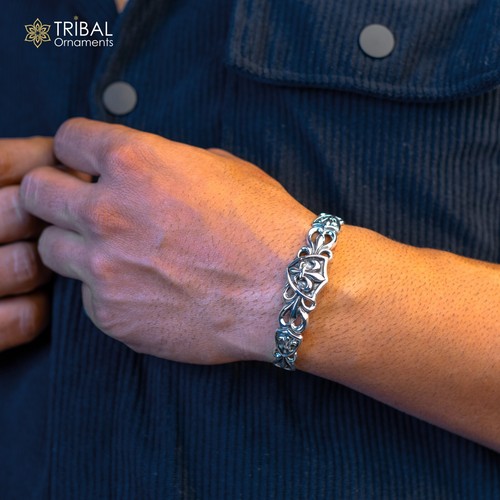 925 sterling silver customized adjustable tribal cuff bracelet kada cuff98 - Picture 2 of 8