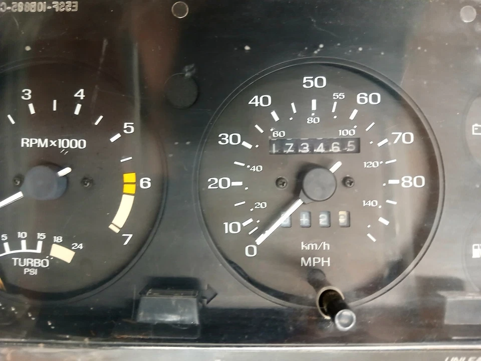 1985 1986 Ford Thunderbird Turbo painel medidor de painel usado - para peças ou reparo - Imagem 3 de 4