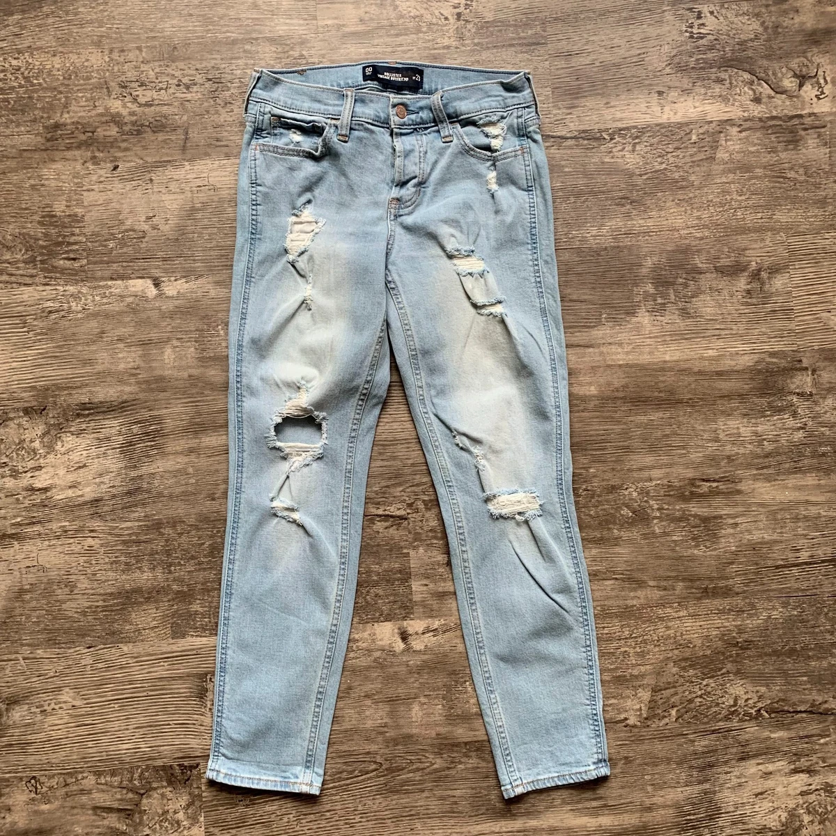 Hollister Boyfriend Patchwork Jeans In Light Wash Blue for Women