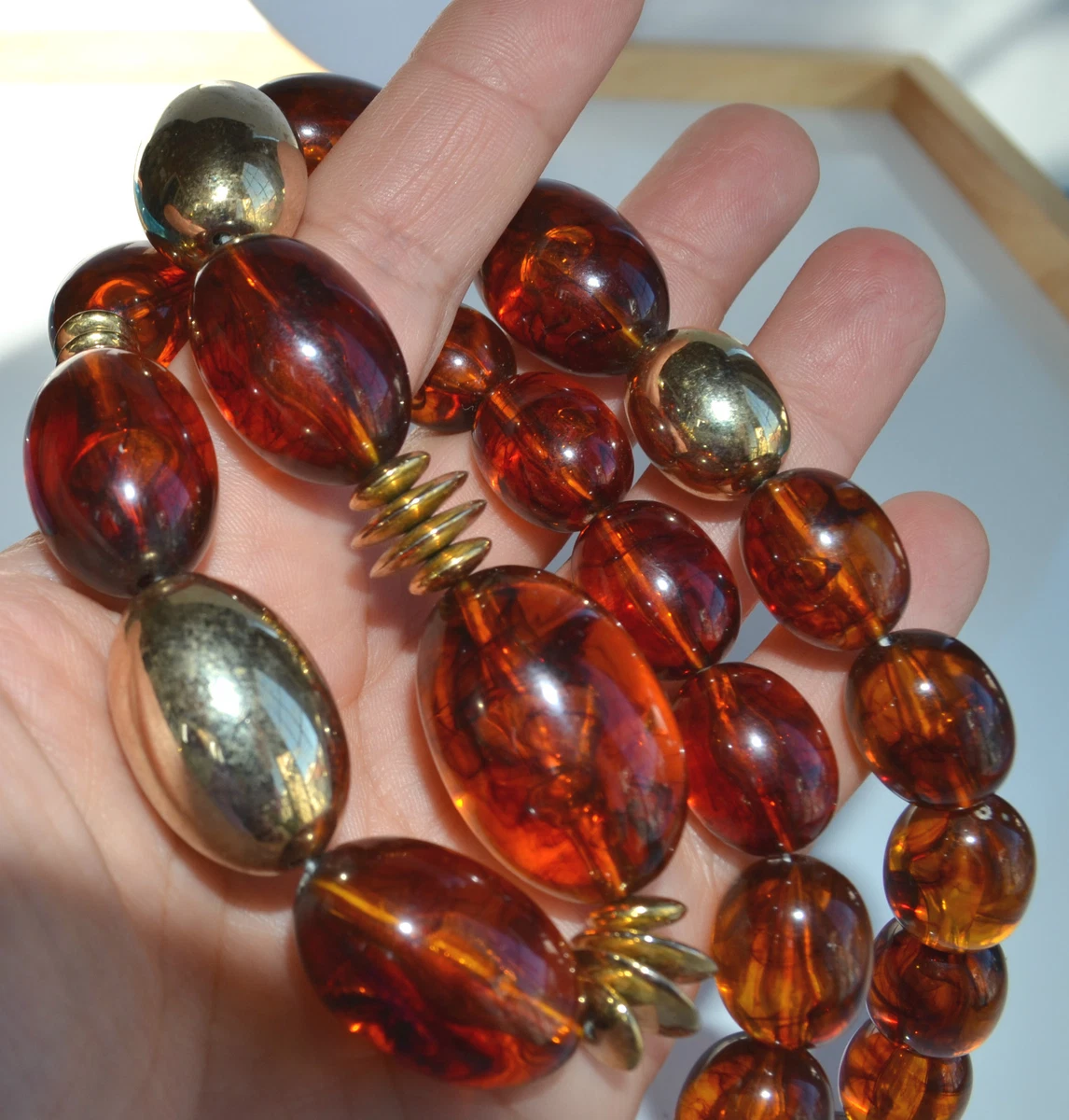 Plastic amber best sale beads