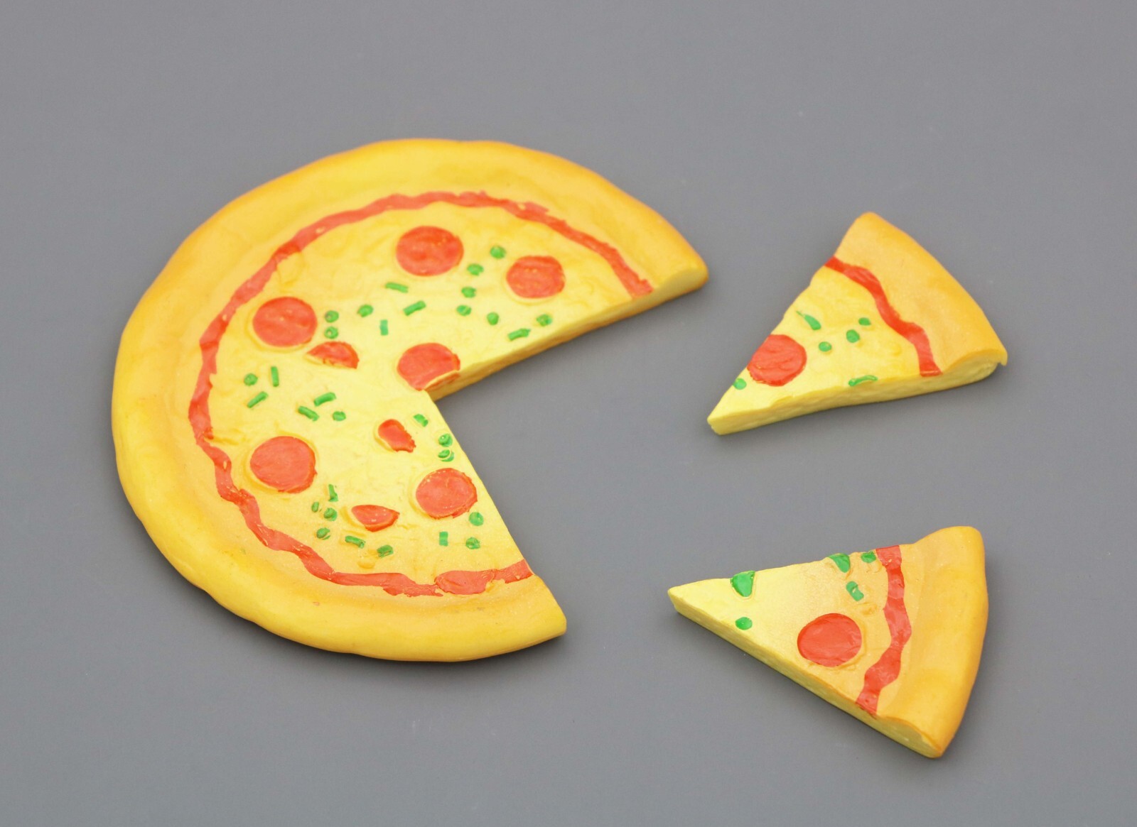 Pizza & 2 slices set for 18'' American girl doll baking dinner food