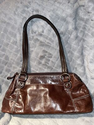 Giani Bernini Brown Leather Handbag Shoulder Bag Purse