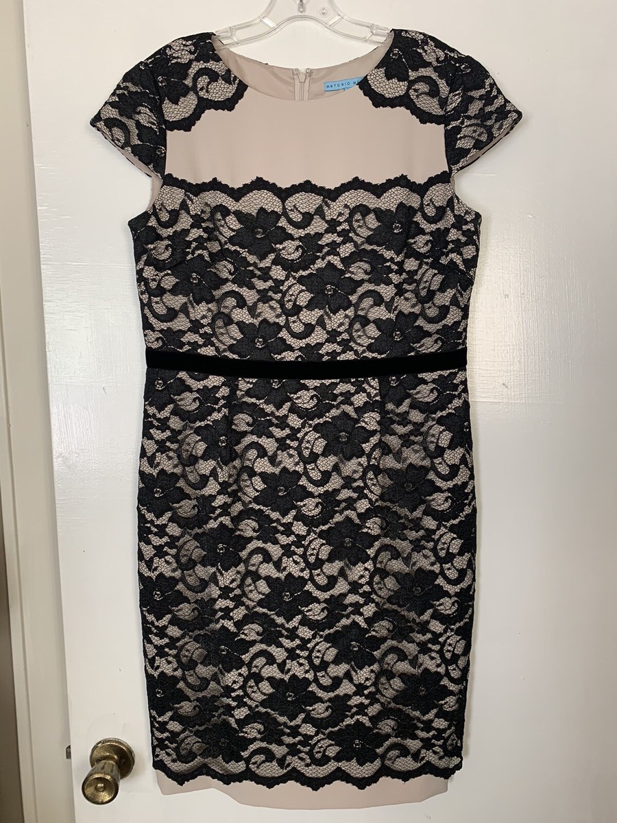 black lace dress with beige underlay Radiana Women's Elegant Knitted Black Lace Midi Dress, Sheer Spaghetti Straps Sleeveless Night Out Party Dresses For Summer,Beige Underlay Bodycon Dress