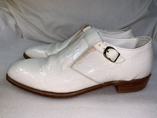 Vintage NETTLETON Dress Shoes 9 D Mens White Monk Strap Loafers Made in USA