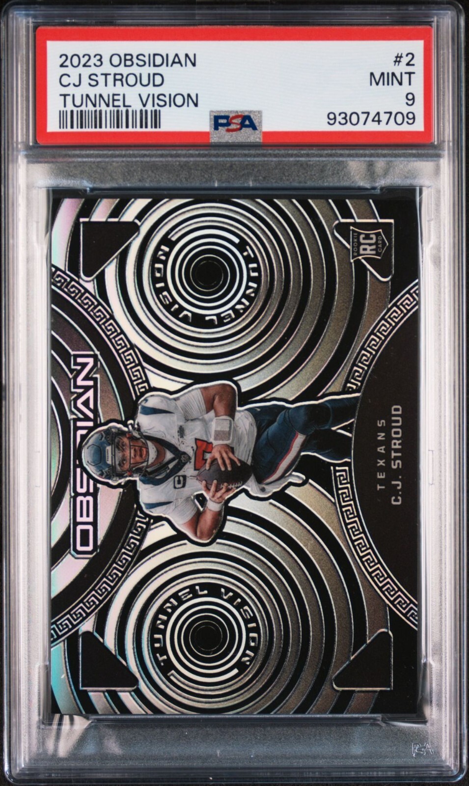 2023 Panini Obsidian Tunnel  Vision #2 C.J. STROUD /135 PSA 9 Rookie Texans
