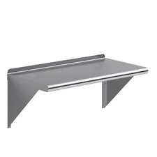 16" x 30" Metal Shelf | NSF Stainless Steel Wall Mount Floating Shelving 