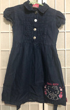 Hello Kitty-Girl's embroidered snap-up blue jean dress size 6X