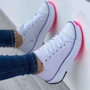 Zapatos De Lona Transpirables Para Mujer Zapatillas Deportivo Moda Suela  Gruesa | eBay