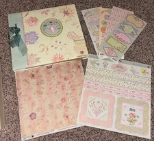 K Company Chelsea Ribbon 12"x12" Scrapbook Album Die Cuts Stickers Paper NIB