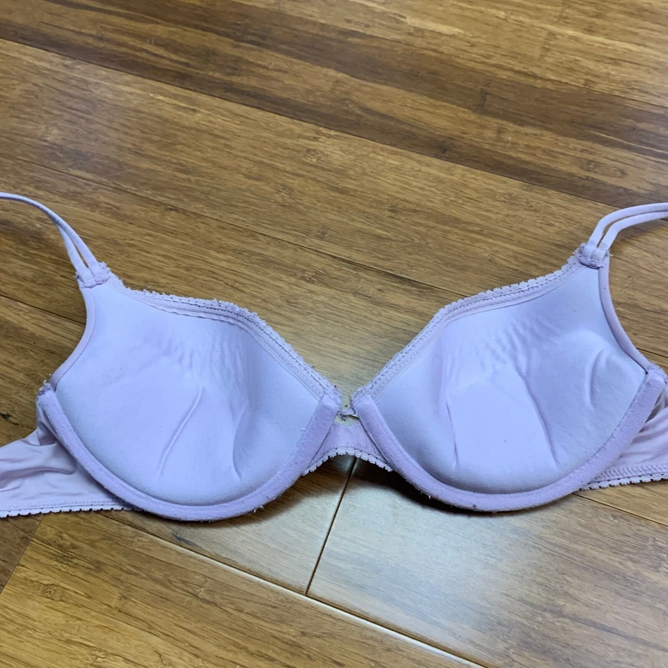 Sutiã feminino Lily of France camiseta tamanho 34B roxo acolchoado com aro - Imagem 3 de 4