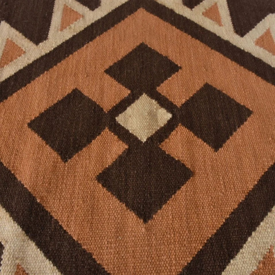 Alfombra boho de lana suroeste Navajo Kilim tejida a mano alfombra de lana azteca nativa americana Foto 3 de 4