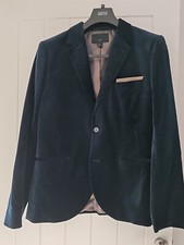 H & M men's Blue Suede Blazer