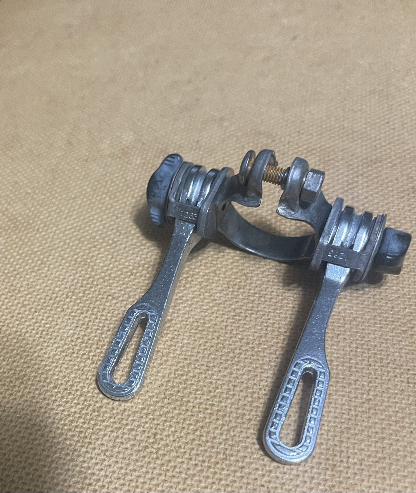 Vintage Huret Luxe AS Double Downtube Friction Shifters Clamp On 28.6mm