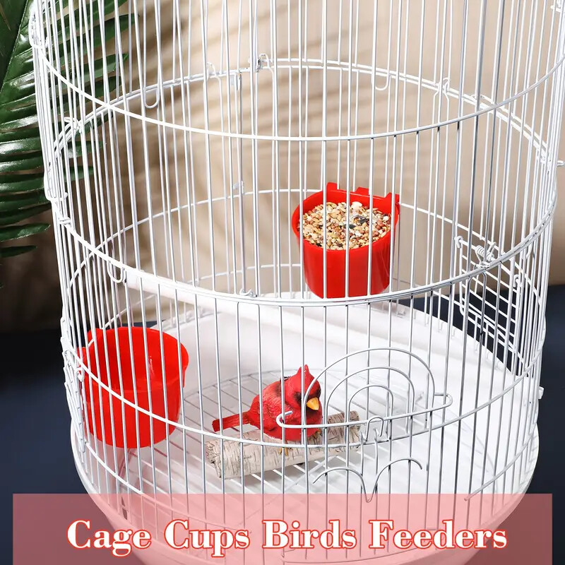 20× Chicken Poultry Hanging Water Feed Cage Cups Rabbit Bird Feeder Bowls Red US