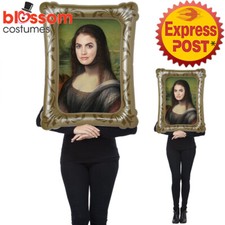 AC620 Mona Lisa Costume Men Ladies Inflatable Novelty Art Stag Hen Party Outfit