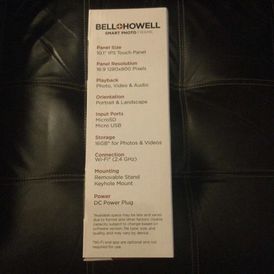 Bell + Howell 10.1" Smart Photo Frame with Frameo (Black), New, Factory Sealed - Image 4 of 4